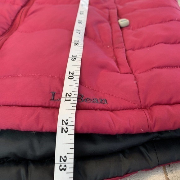 L.L. Bean Womens M Pink Grey Puffer Vest Full Zip Goose Down Pockets Reversible - Picture 5 of 10